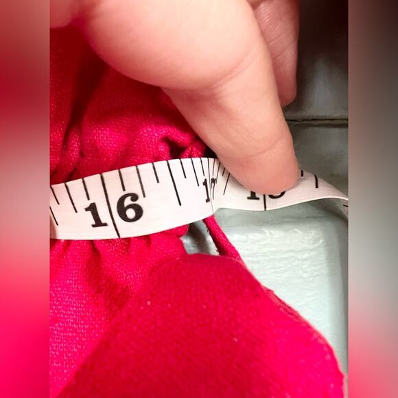 Vintage 100% raw silk silk noil jumpsuit red fall deadstock button front S/M - Picture 12 of 13